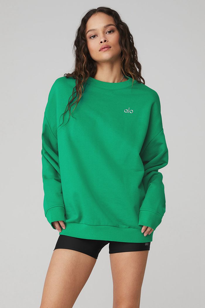 Alo Yoga Accolade Crew Neck Sweatshirt Dam Gröna Turkos | 6832519-KS