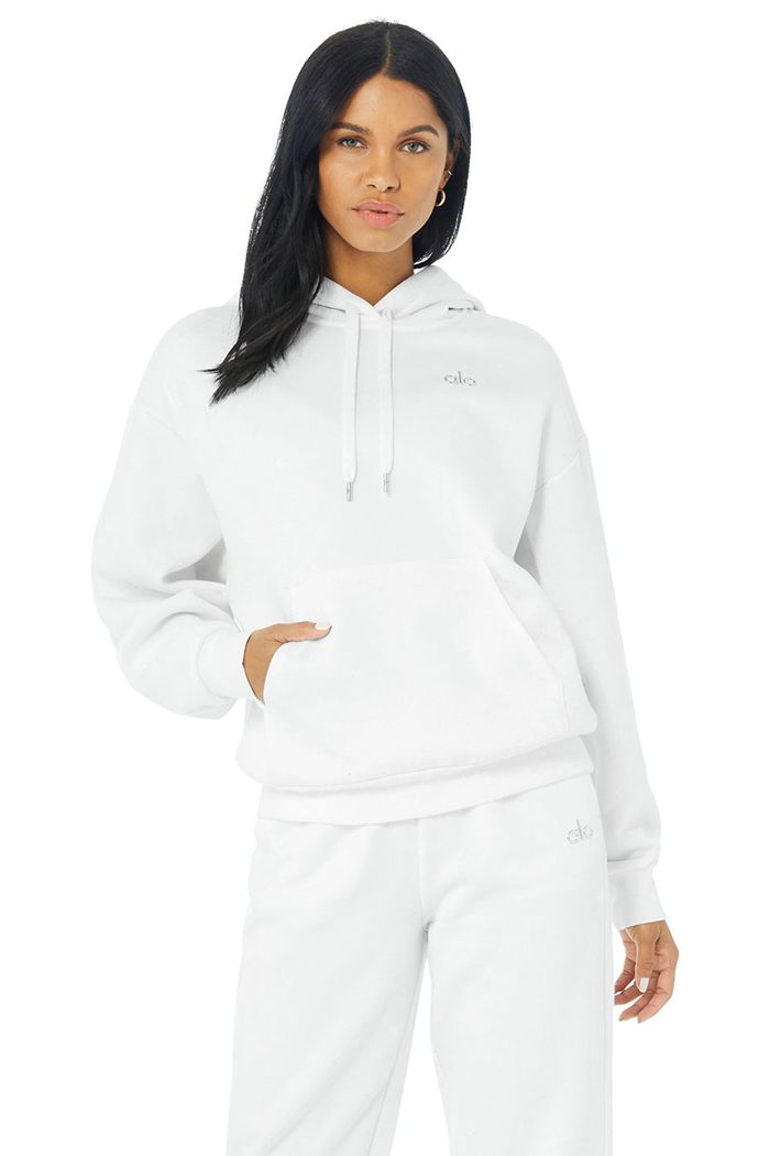 Alo Yoga Accolade Hoodie Dam Vita | 0317968-FU