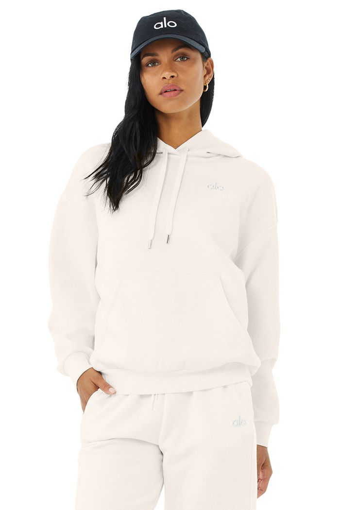 Alo Yoga Accolade Hoodie Dam Vita | 9025684-LY