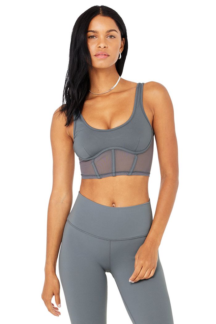 Alo Yoga Airbrush Mesh Corset Tank Tops Dam Bruna | 6052374-VX