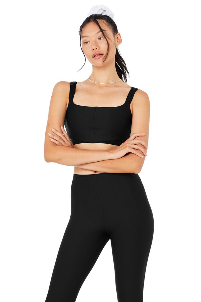 Alo Yoga Airlift Corset BH Dam Svarta | 2951764-RL