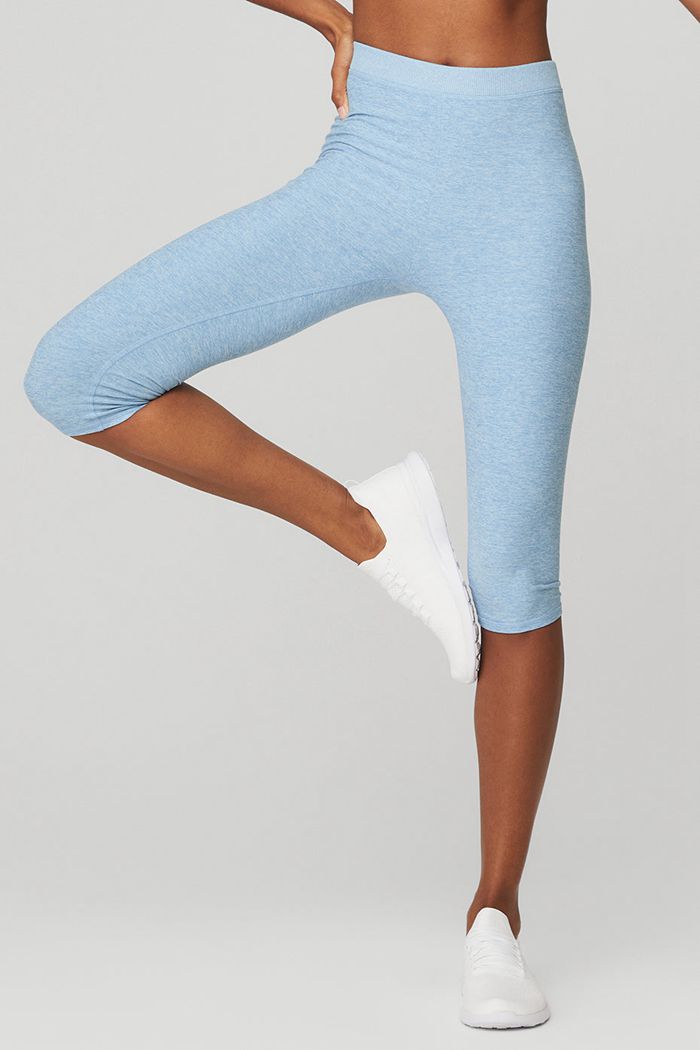 Alo Yoga Alosoft High-Midja Iconic 90's Capri Byxor Dam Blå | 8562174-MD