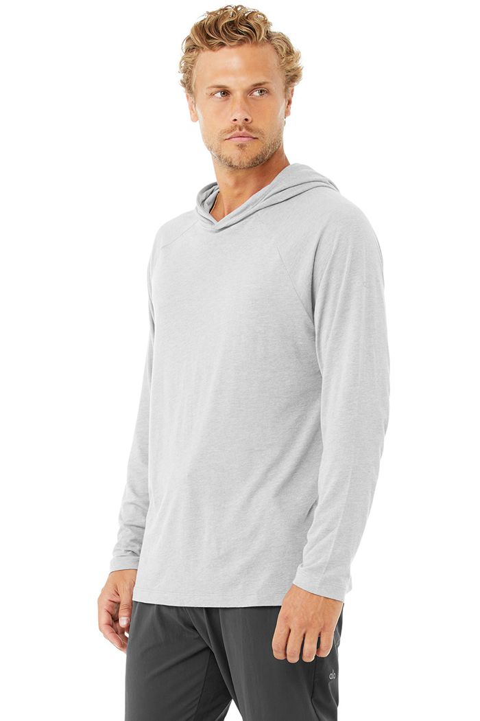 Alo Yoga Core Hooded Runner Hoodie Herr Grå | 4568173-LA