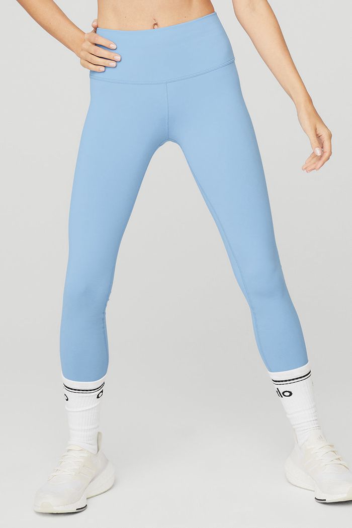 Alo Yoga High-Midja Airbrush Leggings Dam Blå | 5019843-ZY