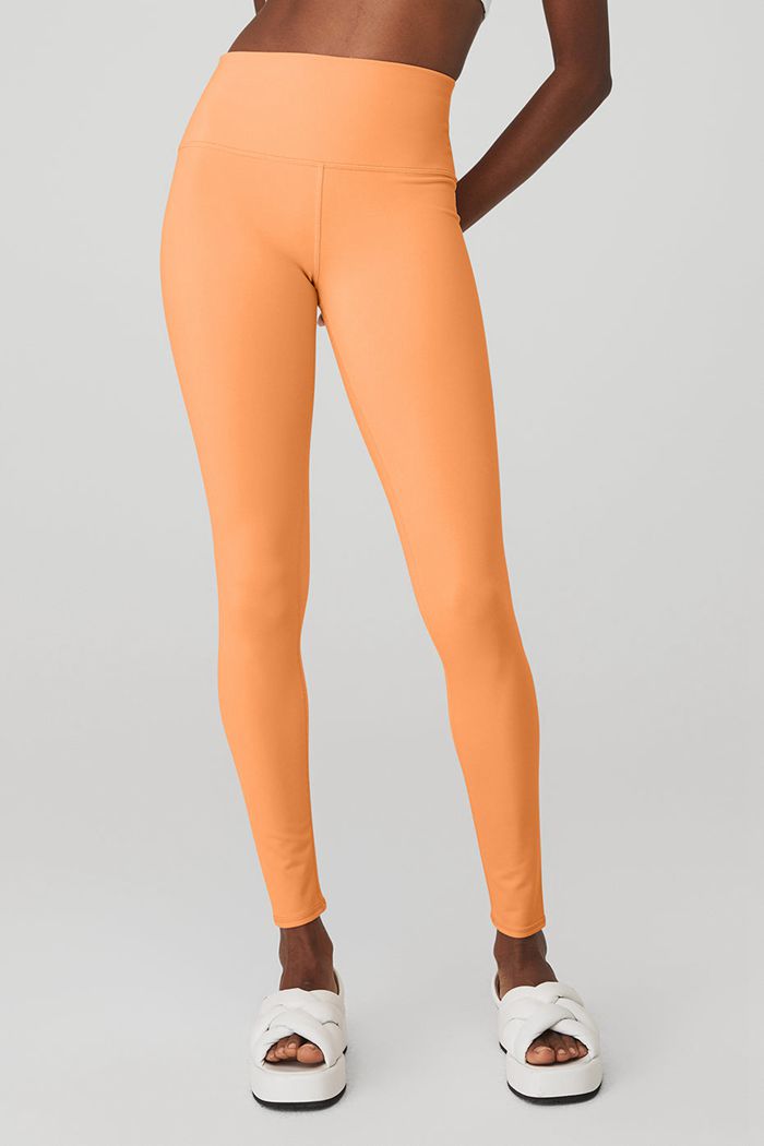 Alo Yoga High-Midja Airbrush Leggings Dam Orange | 8123906-CW