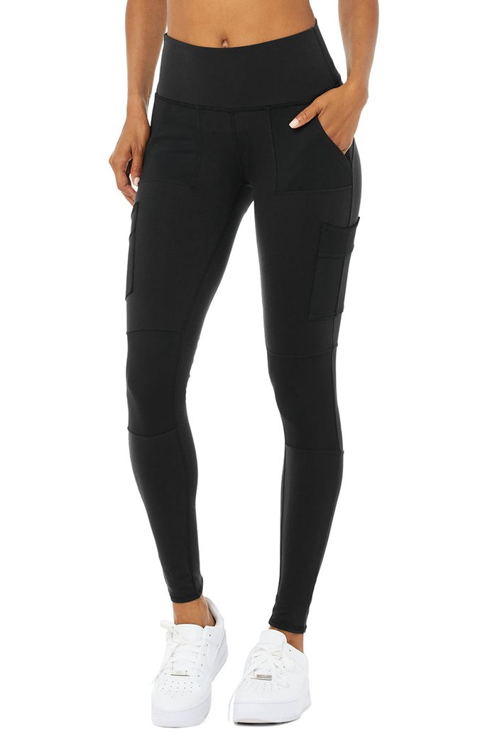 Alo Yoga High-Midja Cargo Leggings Dam Svarta | 5089312-YK