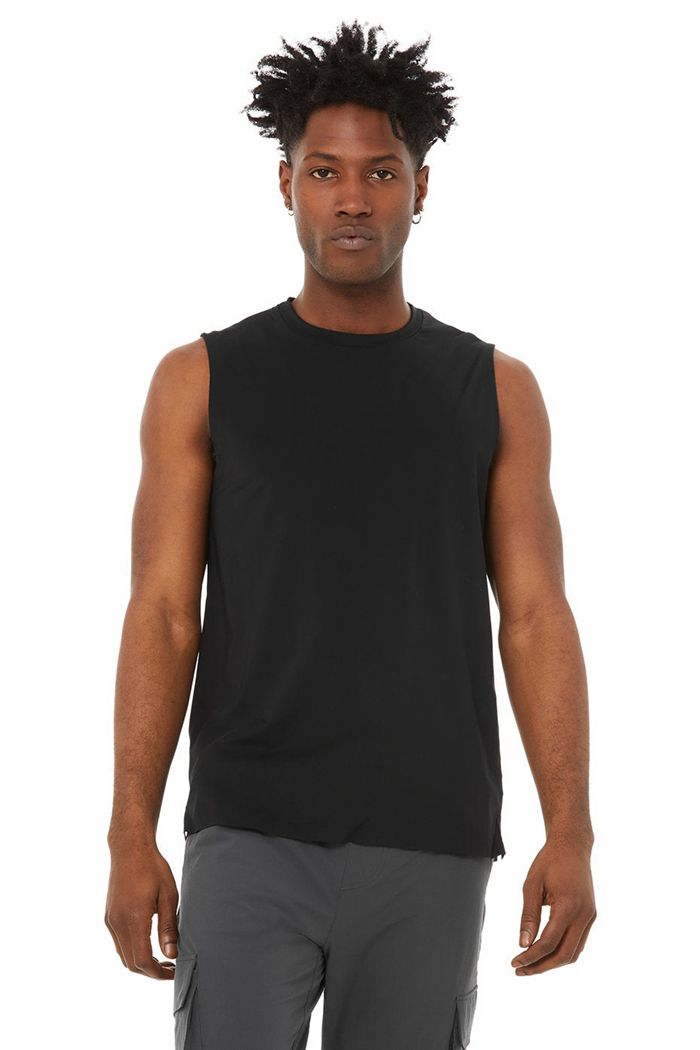 Alo Yoga Idol Performance Tank Tops Herr Svarta | 0921754-WC