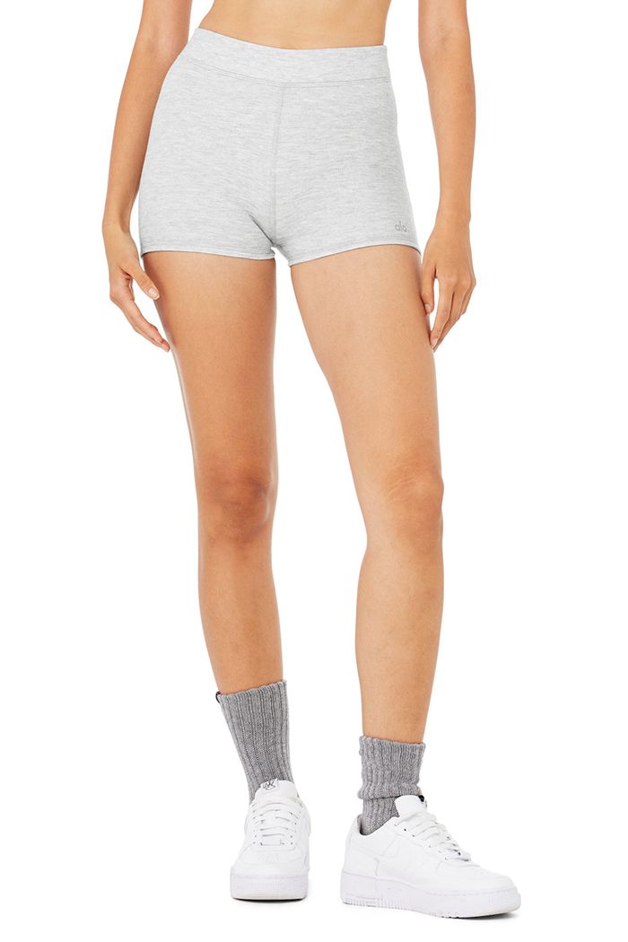 Alo Yoga Micro Waffle Pleasant Boy Short Dam Grå | 5702416-RV