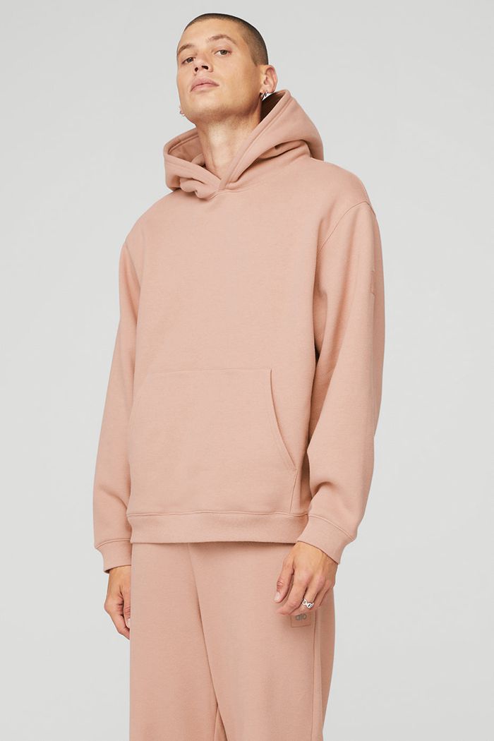 Alo Yoga Renown Hoodie Herr Rosa | 3284107-OB