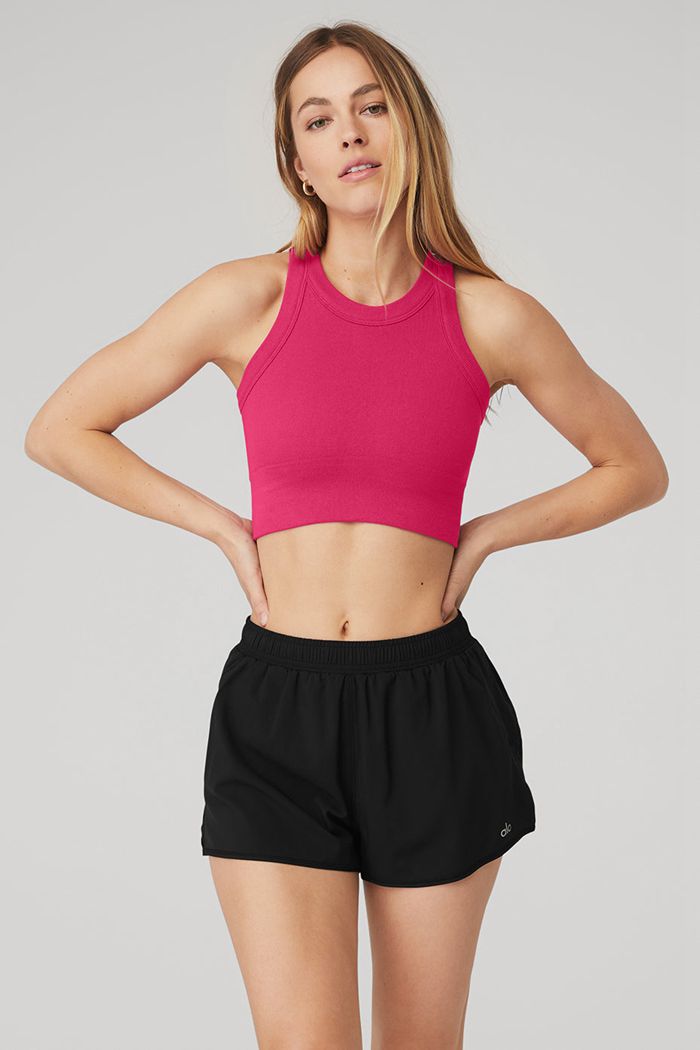 Alo Yoga Seamless Delight High Neck BH Dam Röda | 9705618-AC