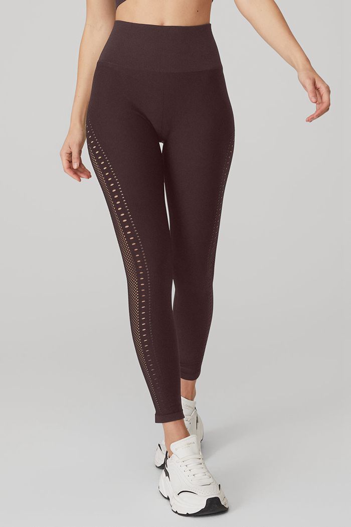 Alo Yoga Seamless High-Midja 7/8 Open Air Leggings Dam Svarta | 8706945-GQ