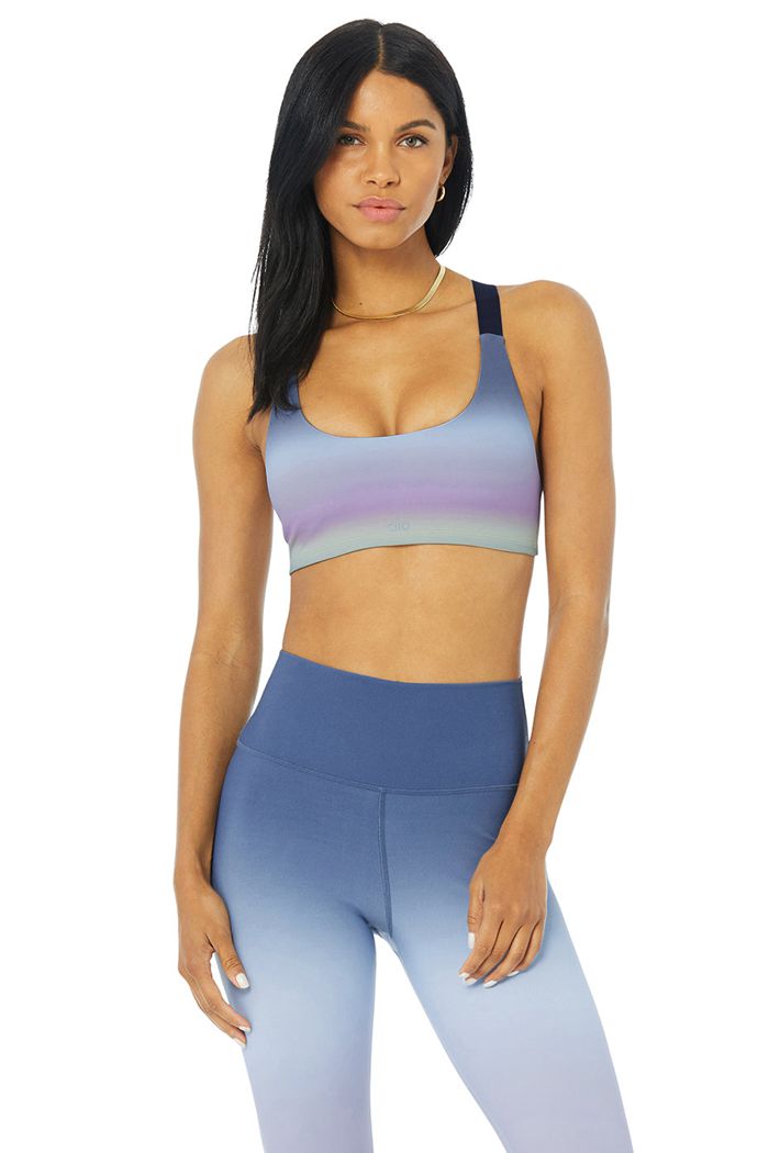 Alo Yoga Vapor Gradient Dusk Take Charge BH Dam Blå | 8015472-EA