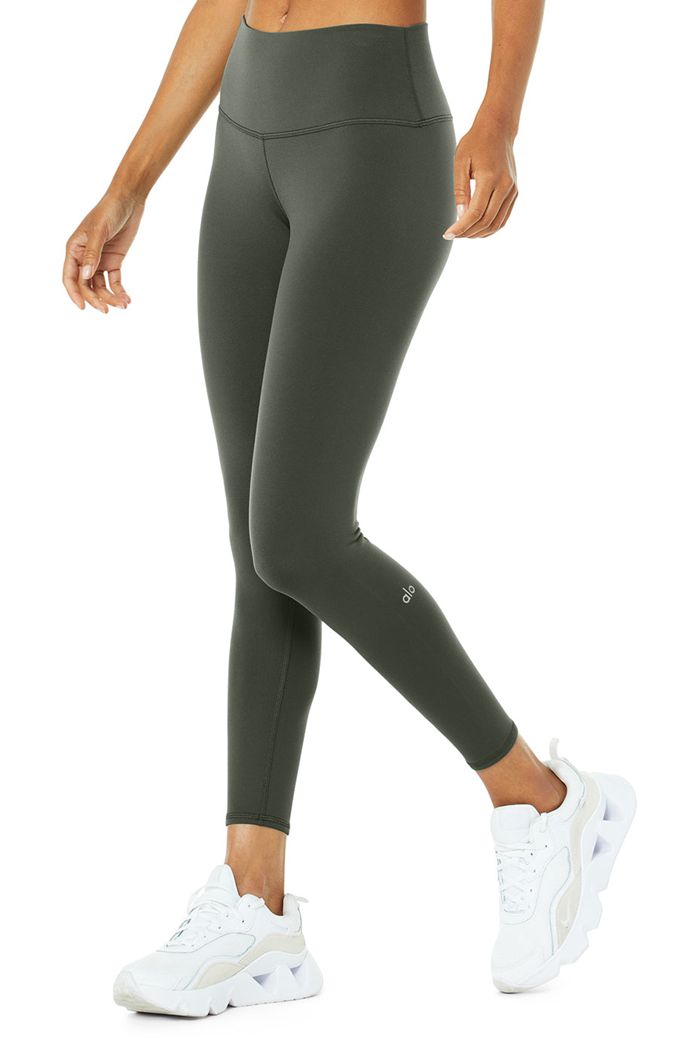 Alo Yoga 7/8 High-Midja Airbrush Leggings Dam Mörkgröna | 4608357-SY