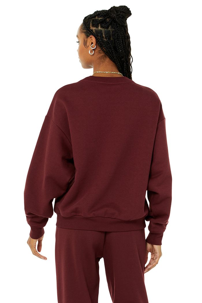 Alo Yoga Accolade Crew Neck Sweatshirt Dam Röda | 7360948-PW