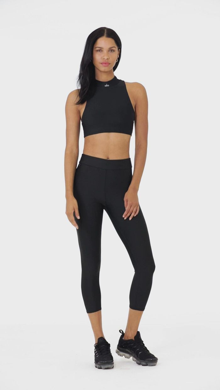 Alo Yoga Airlift High-Midja Conceal-Zip Capri Byxor Dam Bruna | 9031426-NS