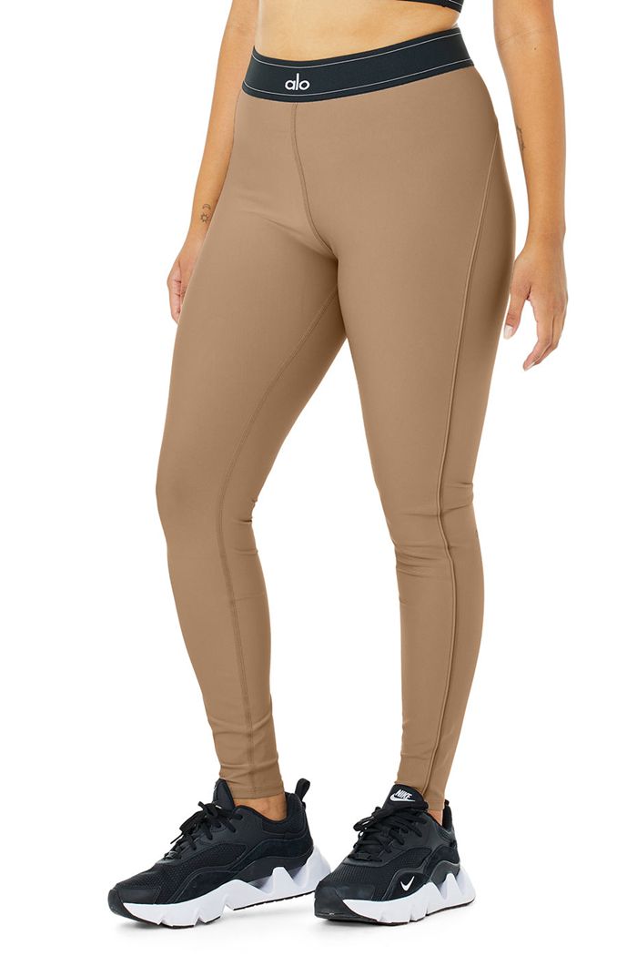 Alo Yoga Airlift High-Midja Suit Up Leggings Dam Bruna | 9657018-TI