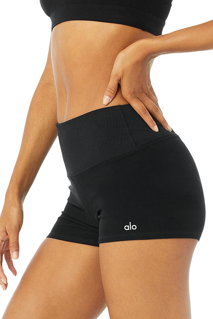 Alo Yoga Alosoft Aura Short Dam Svarta | 2517634-ZR