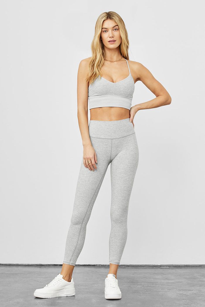 Alo Yoga Alosoft High-Midja 7/8 Highlight Leggings Dam Grå | 8916250-FR