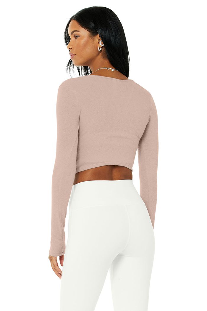 Alo Yoga Amelia Luxe Crop Long Sleeve Dam Rosa | 6547803-AF