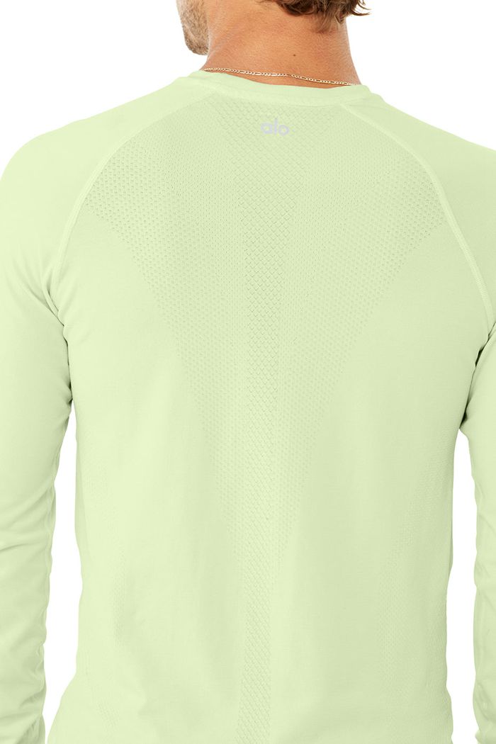 Alo Yoga Amplify Seamless Long Sleeve Herr Gröna | 5932768-AI