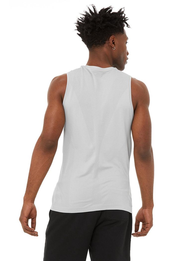 Alo Yoga Amplify Seamless Muscle Tank Tops Herr Grå | 2760589-QW