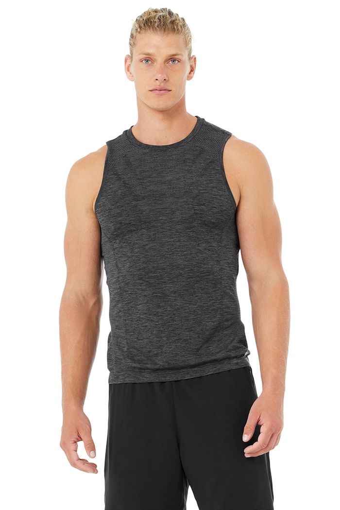 Alo Yoga Amplify Seamless Muscle Tank Tops Herr Svarta | 8130926-RL