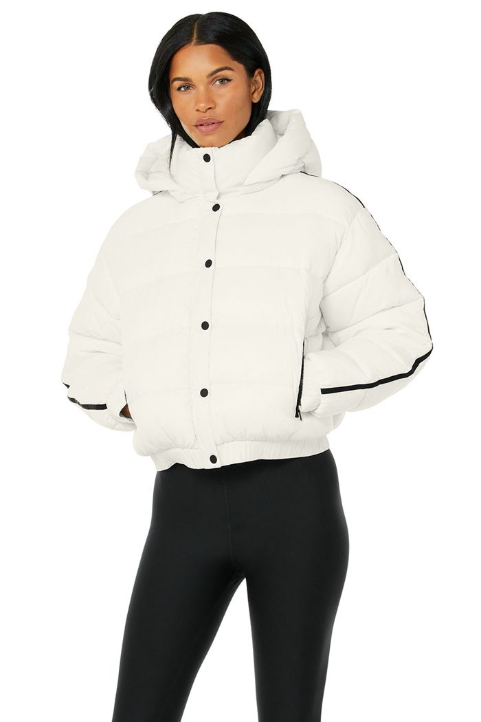 Alo Yoga Aspen Love Puffer Jacka Dam Vita | 5763041-RD