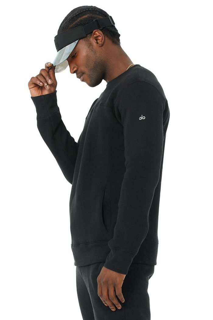 Alo Yoga Base Sweatshirt Long Sleeve Herr Svarta | 0182569-VA