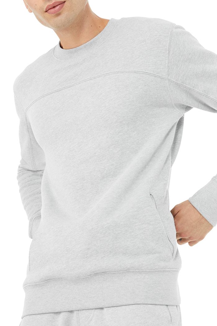 Alo Yoga Base Sweatshirt Long Sleeve Herr Grå | 4978130-KP