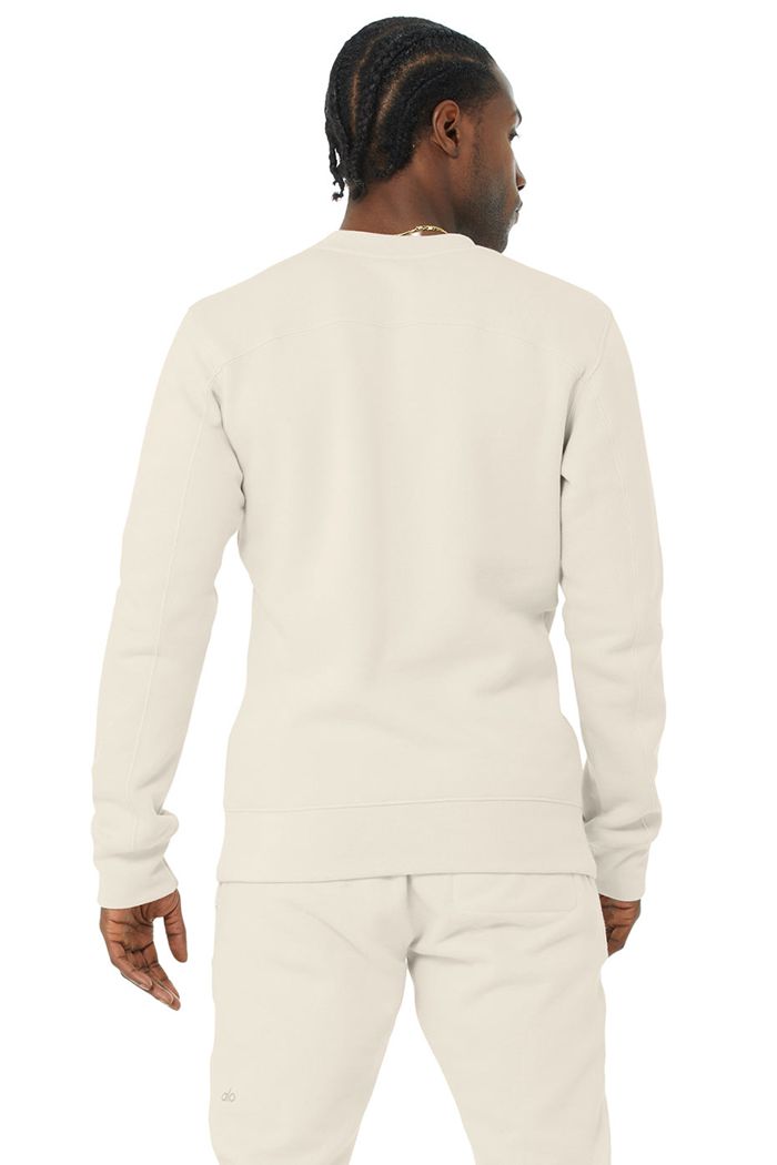 Alo Yoga Base Sweatshirt Long Sleeve Herr Beige | 9241708-YF