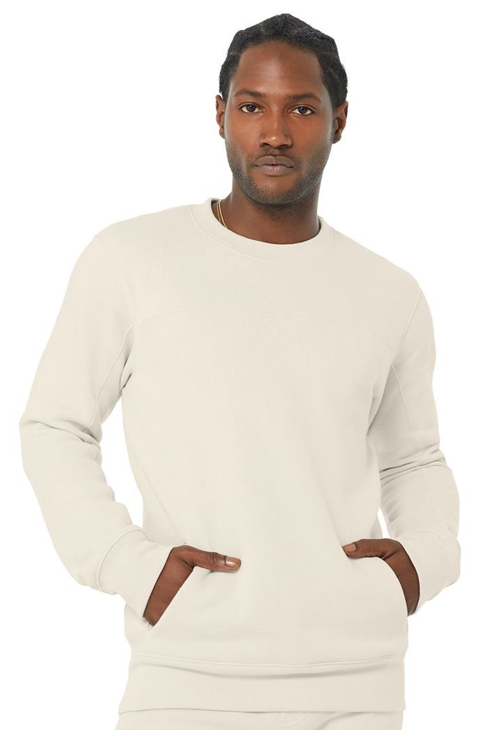 Alo Yoga Base Sweatshirt Long Sleeve Herr Beige | 9241708-YF