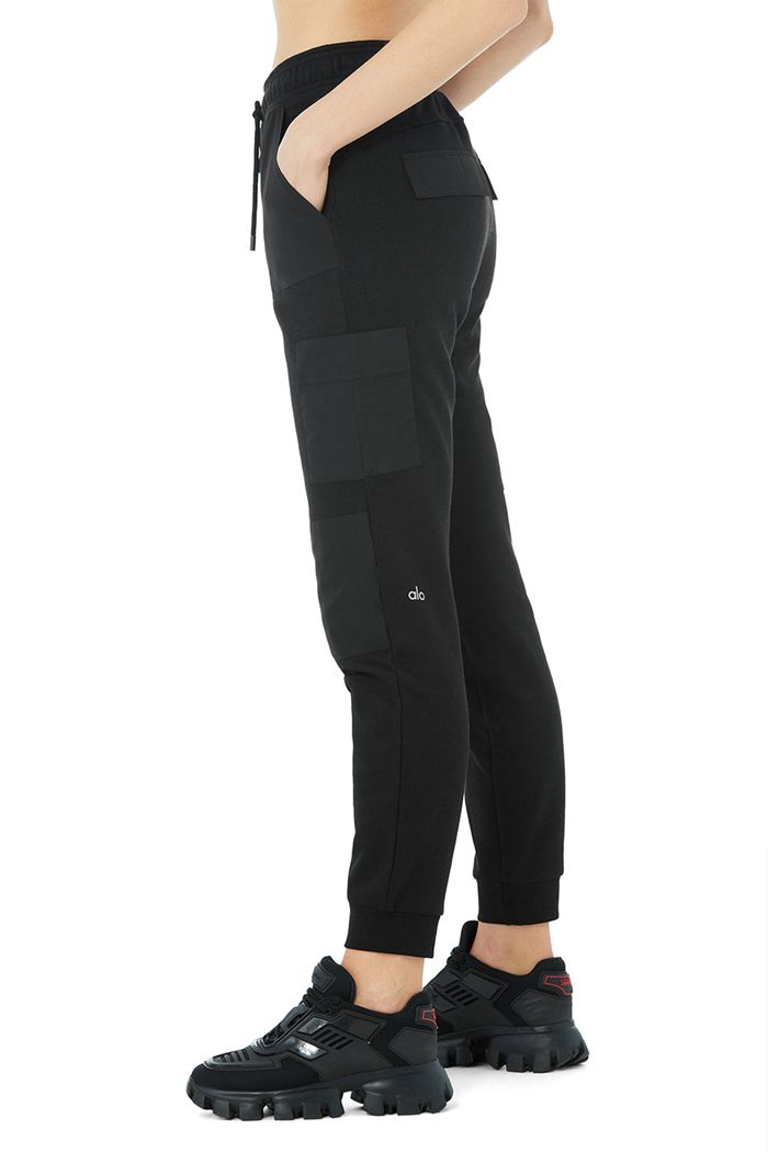 Alo Yoga Cargo Jogger Byxor Dam Svarta | 8325064-DM