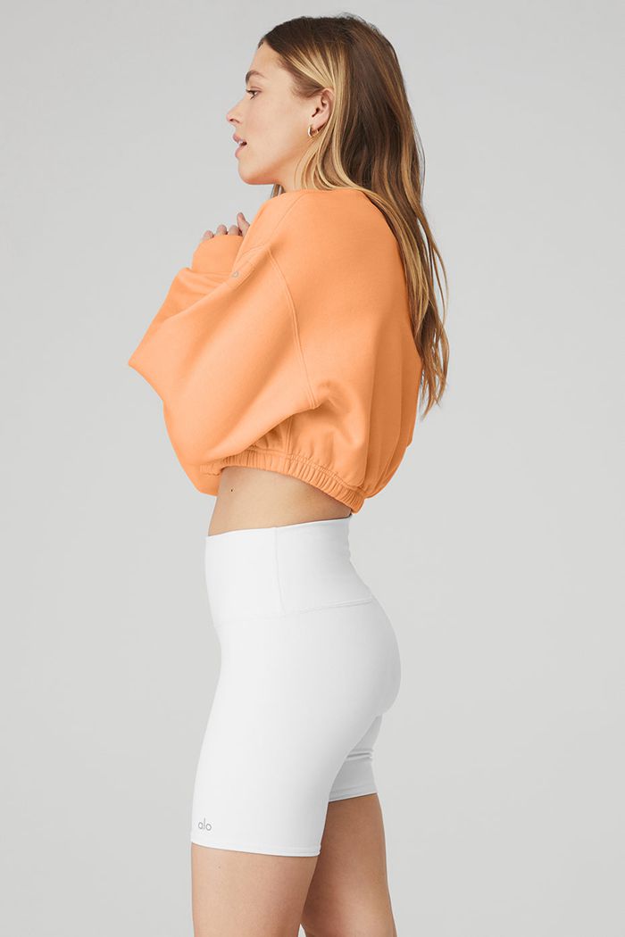 Alo Yoga Devotion Crew Neck Sweatshirt Dam Orange | 9254360-PV