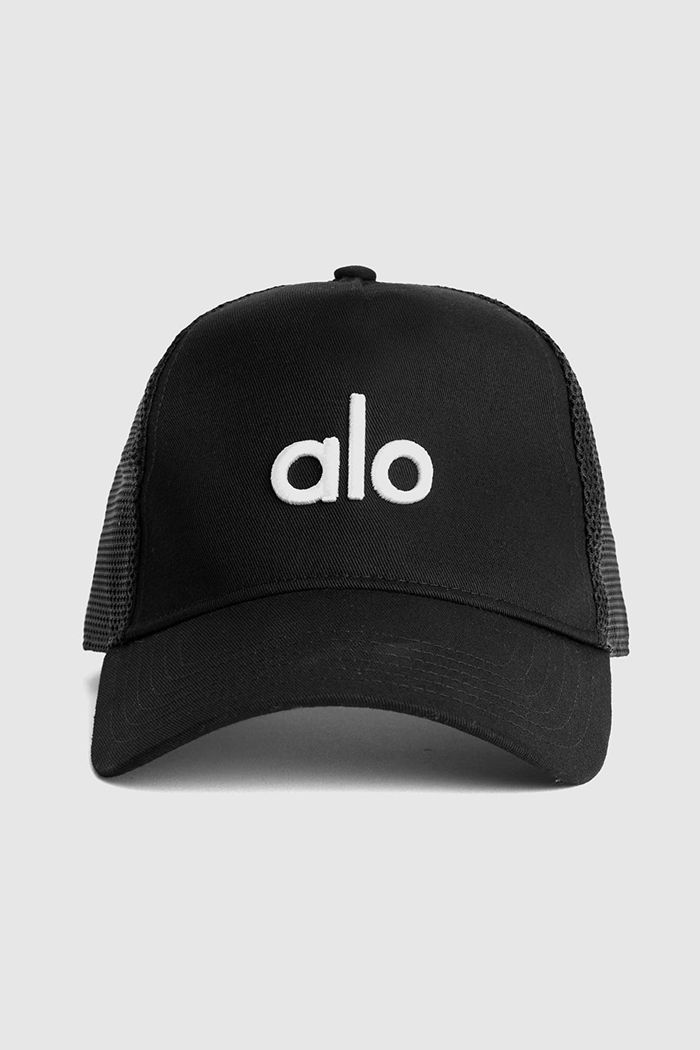 Alo Yoga District Trucker Hatt Dam Svarta Vita | 2149635-OW