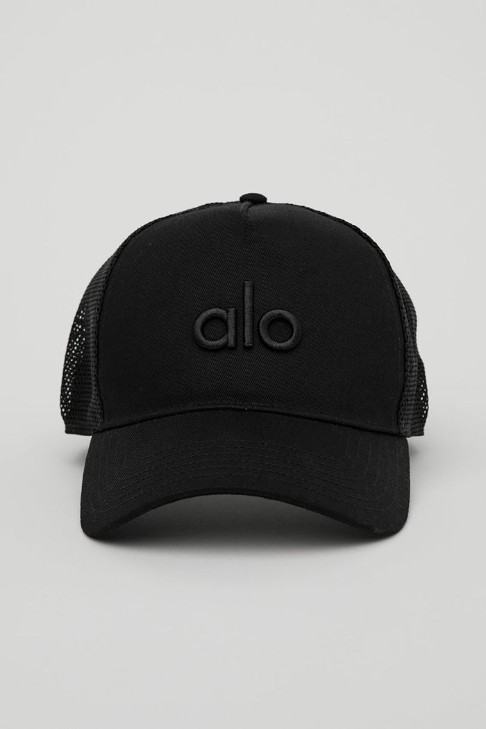 Alo Yoga District Trucker Hatt Dam Svarta | 7381546-CS