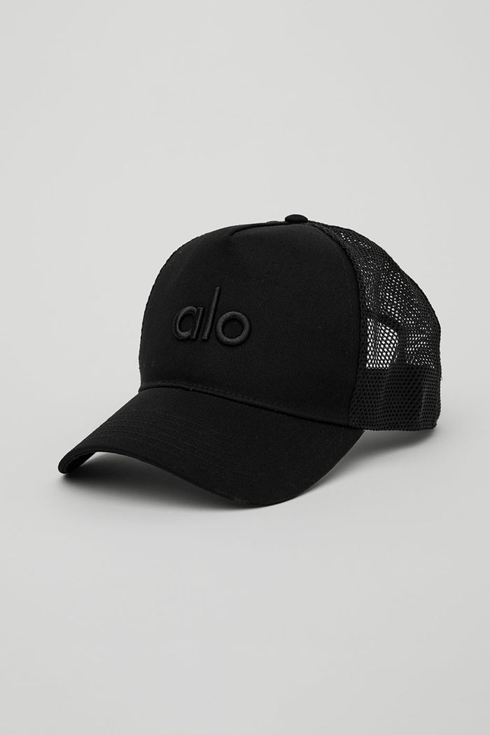 Alo Yoga District Trucker Hatt Herr Svarta | 7085142-BN