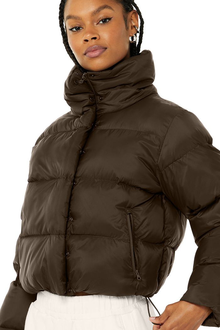 Alo Yoga Gold Rush Puffer Jacka Dam Svarta | 9317680-YK