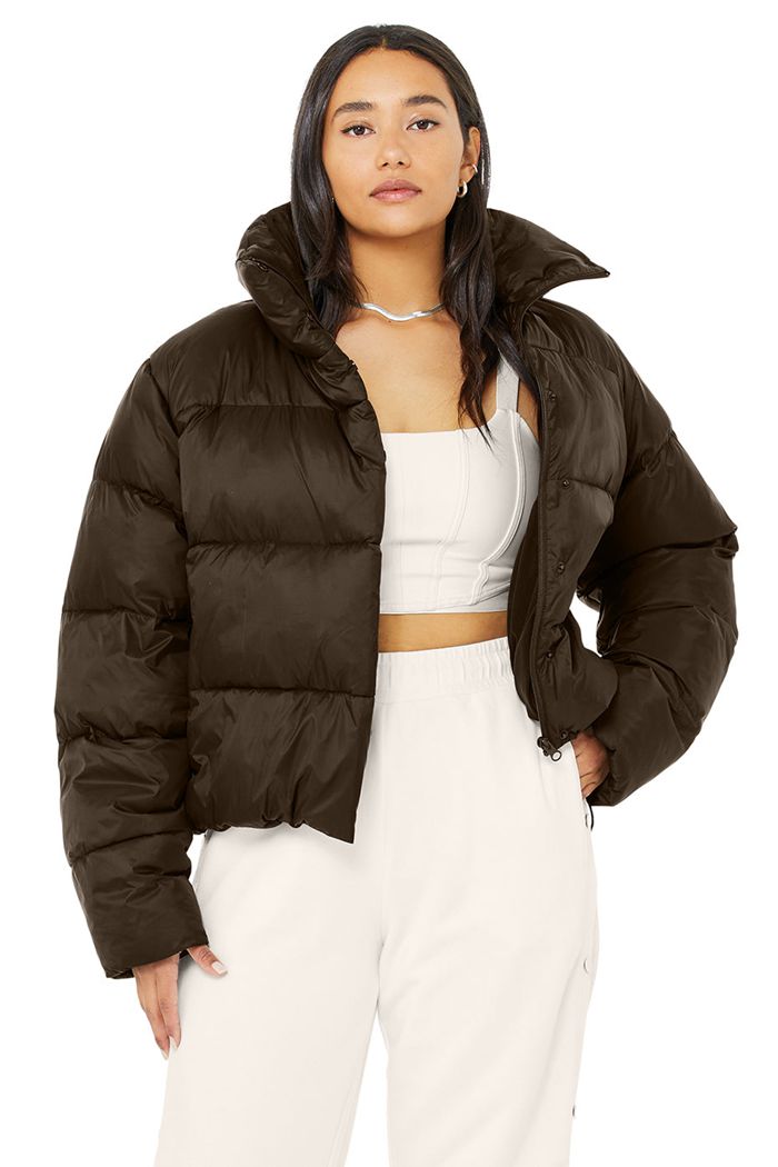 Alo Yoga Gold Rush Puffer Jacka Dam Svarta | 9317680-YK