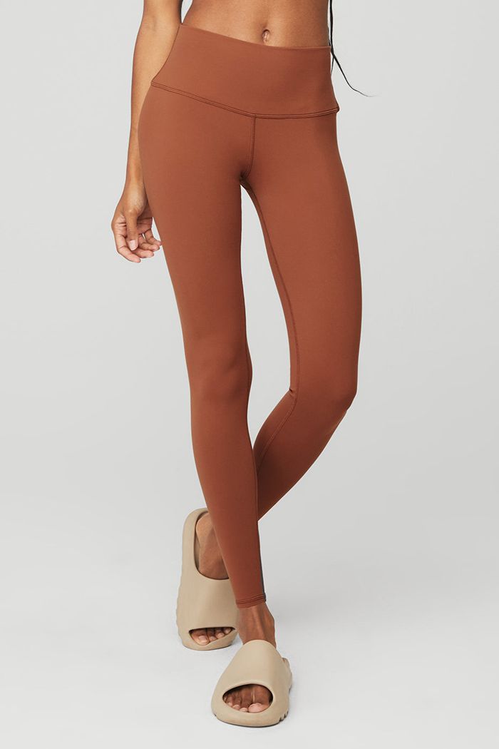 Alo Yoga High-Midja Airbrush Leggings Dam Röda | 5721046-PH