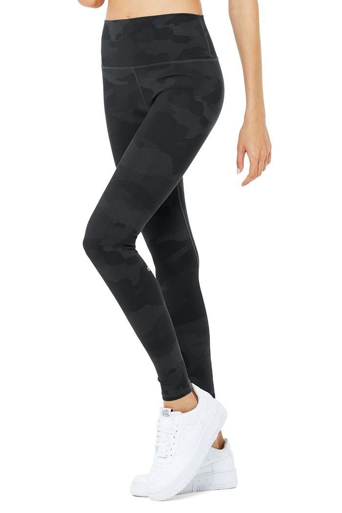 Alo Yoga High-Midja Camo Vapor Leggings Dam Svarta | 9745862-EH