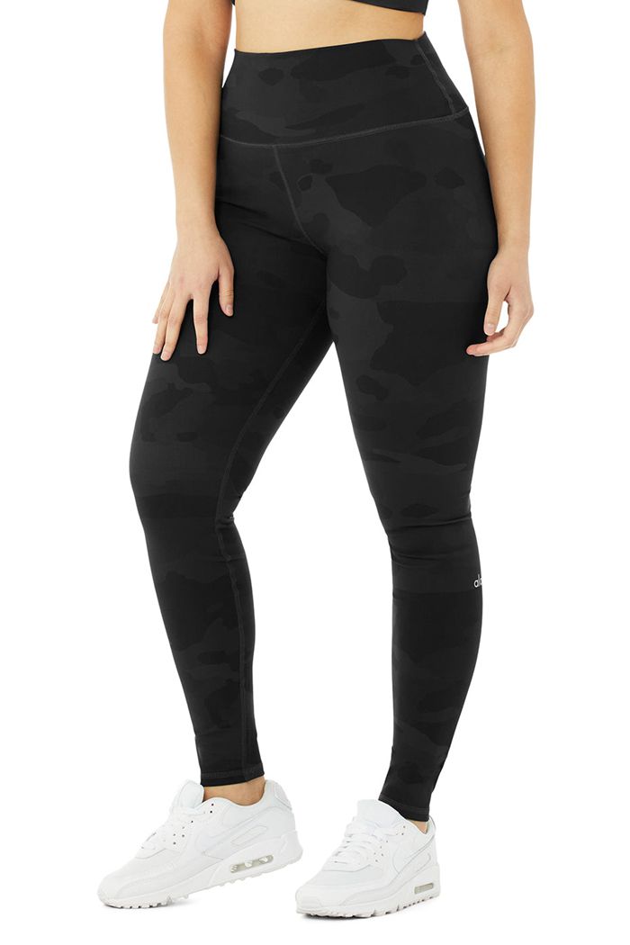 Alo Yoga High-Midja Camo Vapor Leggings Dam Svarta | 9745862-EH