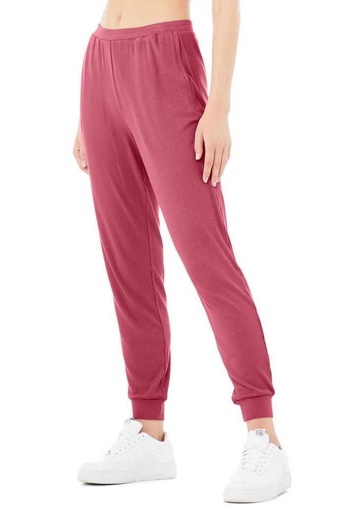 Alo Yoga High-Midja Ribbed Whisper Byxor Dam Lila | 7862951-WO