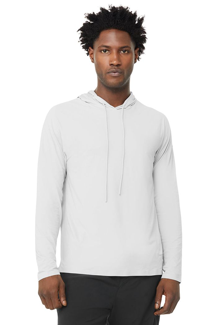 Alo Yoga Idol Hooded Runner Hoodie Herr Vita | 9256138-CB