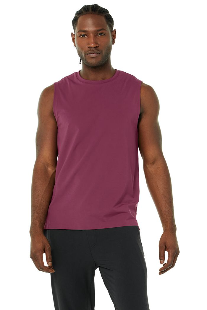 Alo Yoga Idol Performance Tank Tops Herr Röda | 4053127-MW