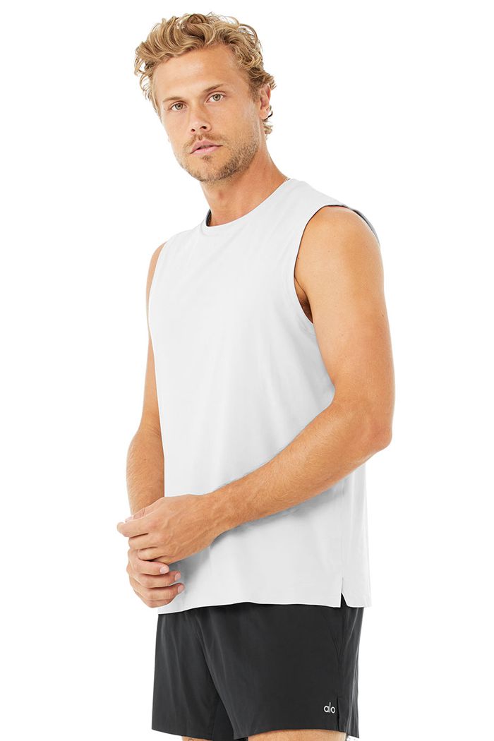 Alo Yoga Idol Performance Tank Tops Herr Vita | 6794813-HQ