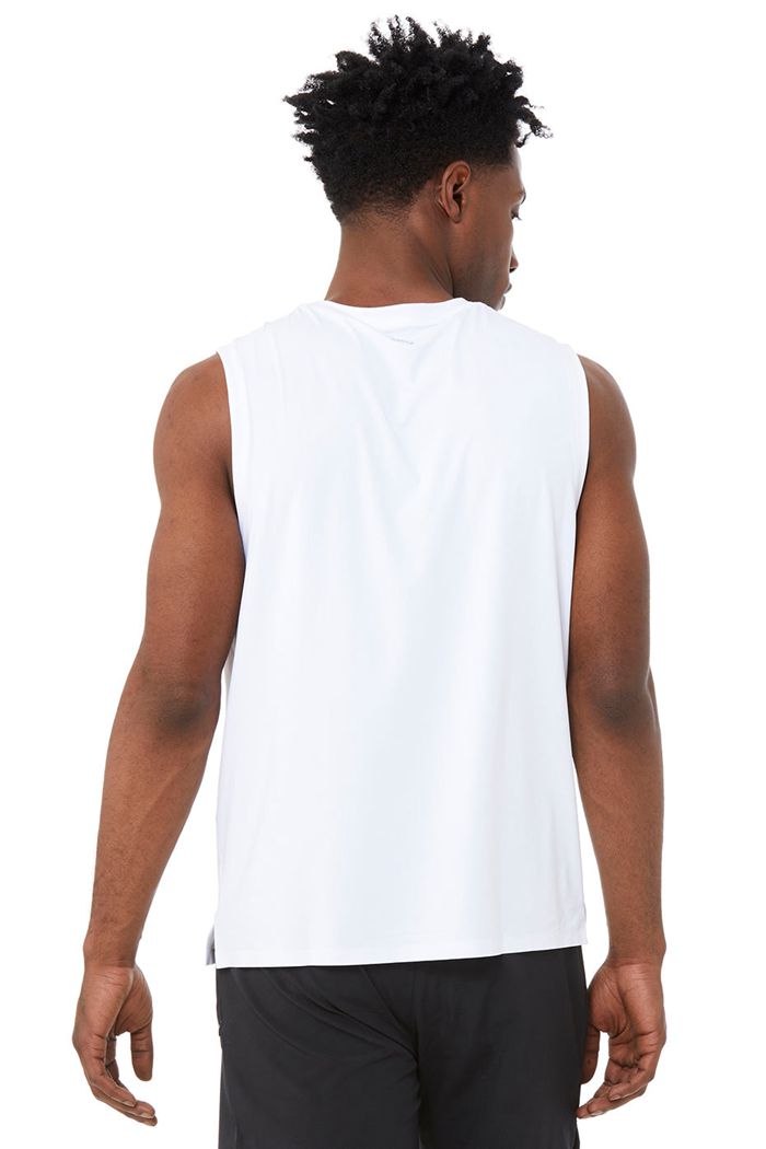 Alo Yoga Idol Performance Tank Tops Herr Vita | 8024365-JC