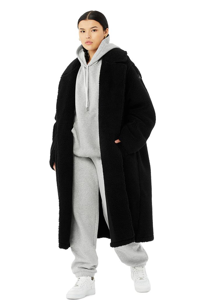 Alo Yoga Oversized Sherpa Trench Coat Dam Svarta | 7820931-RX