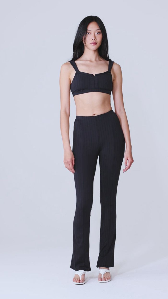 Alo Yoga Pinstripe Jacquard Captivate BH Dam Mörkgrå | 3809724-LP