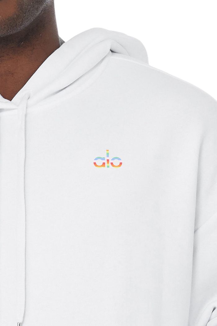 Alo Yoga Pride Accolade Hoodie Herr Vita | 4517682-OG