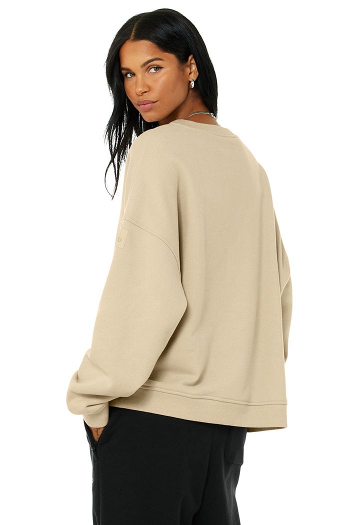 Alo Yoga Renown Crew Neck Sweatshirt Dam Bruna | 4120789-VL